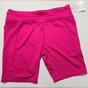 Athletic Works Girls XL 14-16 Stretch AW Bike Shorts Tropical Blossom Pink